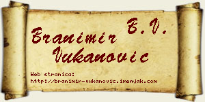 Branimir Vukanović vizit kartica
